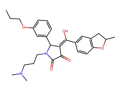 1-[3-(dimethylamino)propyl]-3-hydroxy-4-(2-methyl-2,3-dihydro-1-benzofuran-5-carbonyl)-5-(3-propoxyphenyl)-2,5-dihydro-1H-pyrrol-2-one structure