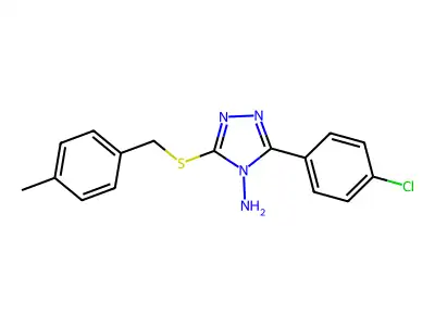 5-(4-Chlorophenyl)-3-[(4-methylphenyl)methylthio]-1,2,4-triazole-4-ylamine structure