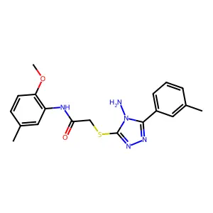 2-((4-amino-5-(m-tolyl)-4H-1,2,4-triazol-3-yl)thio)-N-(2-methoxy-5-methylphenyl)acetamide structure
