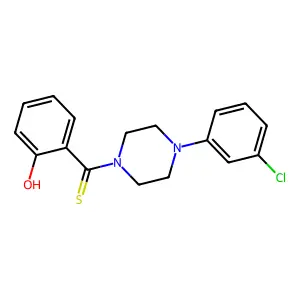 [4-(3-Chlorophenyl)piperazin-1-yl](2-hydroxyphenyl)methanethione structure
