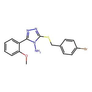 5-[(4-Bromophenyl)methylthio]-3-(2-methoxyphenyl)-1,2,4-triazole-4-ylamine structure