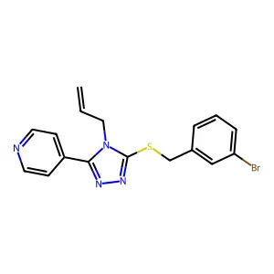 3-[(3-Bromophenyl)methylthio]-4-prop-2-enyl-5-(4-pyridyl)-1,2,4-triazole structure