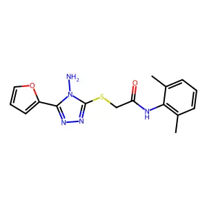 2-((4-amino-5-(furan-2-yl)-4H-1,2,4-triazol-3-yl)thio)-N-(2,6-dimethylphenyl)acetamide structure