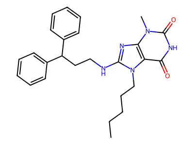 8-(3,3-Diphenylpropylamino)-3-methyl-7-pentylpurine-2,6-dione structure
