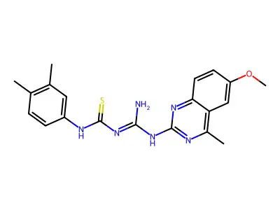 1-(3,4-dimethylphenyl)-3-[N-(6-methoxy-4-methylquinazolin-2-yl)carbamimidoyl]thiourea structure