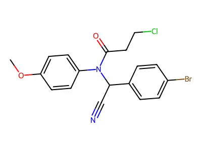 N-[(4-bromophenyl)-cyanomethyl]-3-chloro-N-(4-methoxyphenyl)propanamide structure