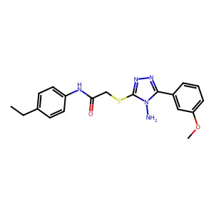 2-{[4-amino-5-(3-methoxyphenyl)-4H-1,2,4-triazol-3-yl]sulfanyl}-N-(4-ethylphenyl)acetamide structure