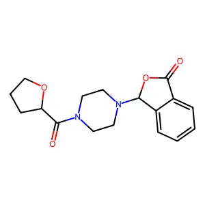 3H-Isobenzofuran-1-one, 3-[4-(tetrahydrofuran-2-carbonyl)piperazin-1-yl]- structure