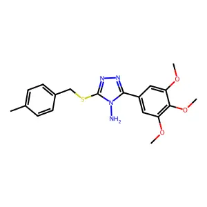 3-[(4-methylbenzyl)sulfanyl]-5-(3,4,5-trimethoxyphenyl)-4H-1,2,4-triazol-4-amine structure