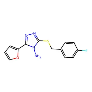 5-[(4-Fluorophenyl)methylthio]-3-(2-furyl)-1,2,4-triazole-4-ylamine structure