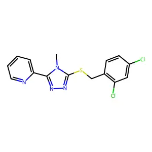 3-[(2,4-Dichlorophenyl)methylthio]-4-methyl-5-(2-pyridyl)-1,2,4-triazole structure