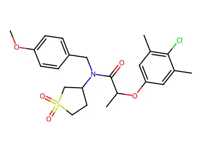 2-(4-chloro-3,5-dimethylphenoxy)-N-(1,1-dioxidotetrahydrothiophen-3-yl)-N-(4-methoxybenzyl)propanamide structure