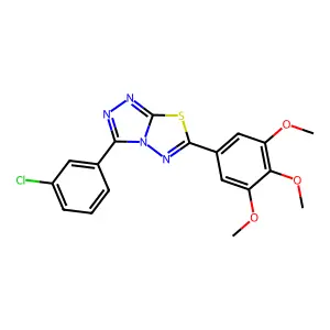 3-(3-chlorophenyl)-6-(3,4,5-trimethoxyphenyl)[1,2,4]triazolo[3,4-b][1,3,4]thiadiazole structure
