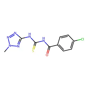 4-chloro-N-[(2-methyltetrazol-5-yl)carbamothioyl]benzamide structure
