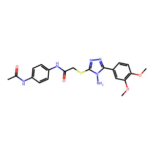 N-[4-(acetylamino)phenyl]-2-{[4-amino-5-(3,4-dimethoxyphenyl)-4H-1,2,4-triazol-3-yl]sulfanyl}acetamide structure