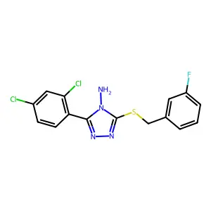 3-(2,4-Dichlorophenyl)-5-((3-fluorobenzyl)thio)-4H-1,2,4-triazol-4-ylamine structure