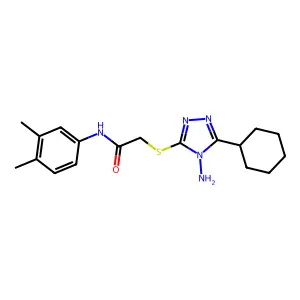 2-[(4-amino-5-cyclohexyl-4H-1,2,4-triazol-3-yl)sulfanyl]-N-(3,4-dimethylphenyl)acetamide structure