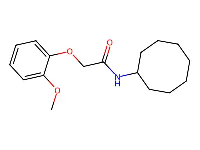 N-cyclooctyl-2-(2-methoxyphenoxy)acetamide structure