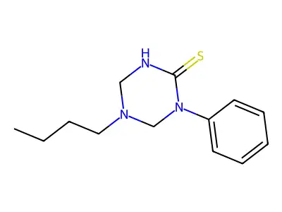 5-Butyl-1-phenyl-1,3,5-triazinane-2-thione structure