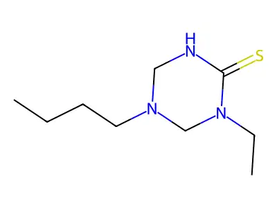 5-Butyl-1-ethyl-1,3,5-triazinane-2-thione structure