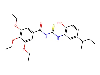 N-[(5-butan-2-yl-2-hydroxyphenyl)carbamothioyl]-3,4,5-triethoxybenzamide structure