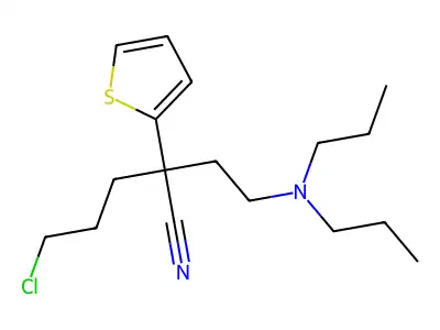 2-Thiopheneacetonitrile, alpha-(3-chloropropyl)-alpha-(2-(dipropylamino)ethyl)- structure