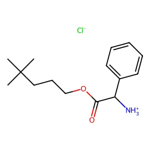 4,4-Dimethylpentyl amino(phenyl)acetate--hydrogen chloride (1/1) structure