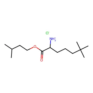 3-Methylbutyl 2-amino-6,6-dimethylheptanoate--hydrogen chloride (1/1) structure