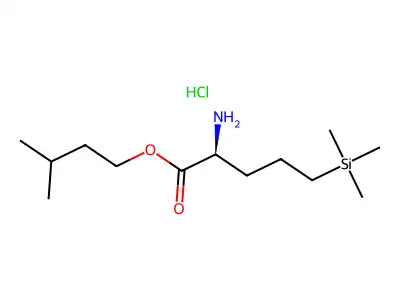 Norvaline, 5-trimethylsilyl-, isopentyl ester, hydrochloride, DL- structure