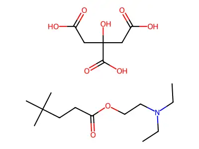 Valeric acid, 4,4-dimethyl-, 2-(diethylamino)ethyl ester, citrate structure