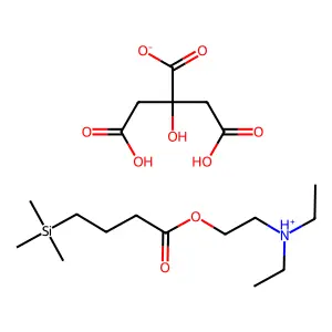 Butyric acid, 4-trimethylsilyl-, 2-(diethylamino)ethyl ester, citrate structure