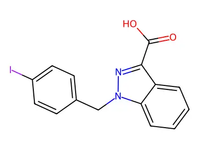 1H-Indazole-3-carboxylic acid, 1-(p-iodobenzyl)- structure