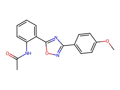 N-[2-[3-(4-methoxyphenyl)-1,2,4-oxadiazol-5-yl]phenyl]acetamide structure