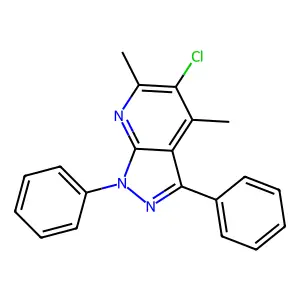 5-chloro-4,6-dimethyl-1,3-diphenyl-1H-pyrazolo[3,4-b]pyridine structure