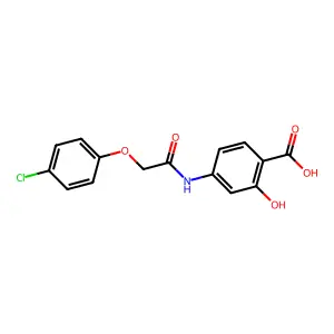 Benzoic acid, 4-(((a4-chlorophenoxy)acetyl)amino)-2-hydroxy- structure