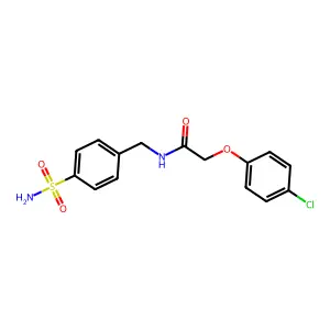 Acetamide, N-((4-(aminosulfonyl)phenyl)methyl)-2-(4-chlorophenoxy)- structure