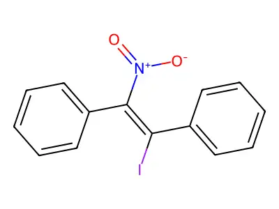 Benzene, 1,1'-(1-iodo-2-nitro-1,2-ethenediyl)bis- structure
