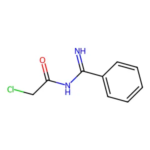 N-[amino(phenyl)methylidene]-2-chloroacetamide structure