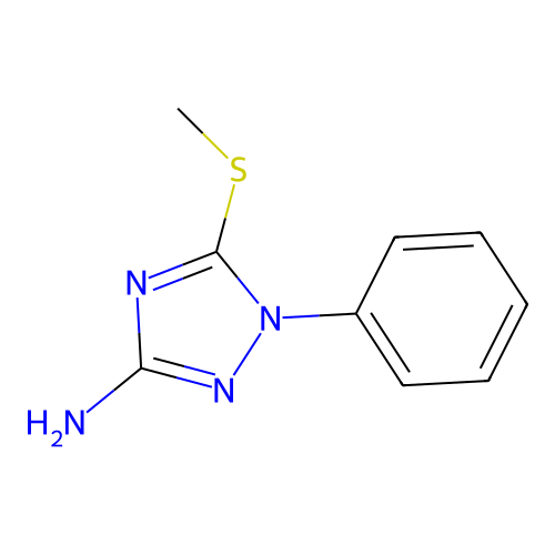 5-Methylthio-1-phenyl-1,2,4-triazole-3-ylamine structure