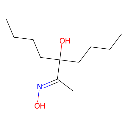 5-[(E)-N-hydroxy-C-methylcarbonimidoyl]nonan-5-ol structure