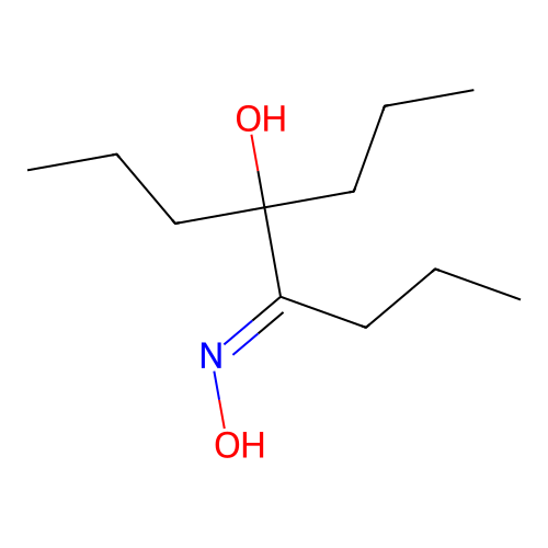 (5E)-5-hydroxyimino-4-propyloctan-4-ol structure