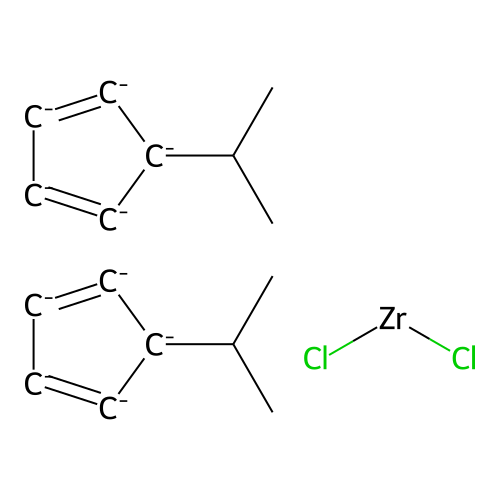 Dichlorozirconium;bis(5-propan-2-ylcyclopenta-1,3-diene) structure