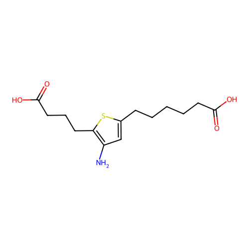 6-[4-amino-5-(3-carboxypropyl)thiophen-2-yl]hexanoic Acid structure