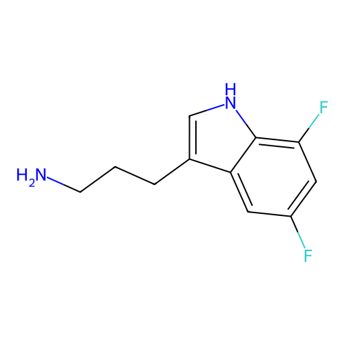 3-(5,7-difluoro-1H-indol-3-yl)propan-1-amine structure