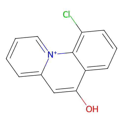 10-Chloro-6-hydroxy-11lambda5-pyrido(1,2-A)quinolin-11-ylium structure