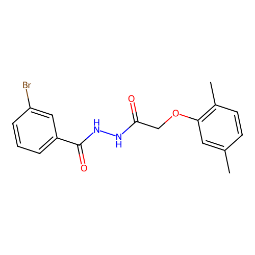3-Bromobenzoic acid 2-[2-(2,5-dimethylphenoxy)acetyl]hydrazide structure