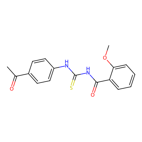 N-[(4-acetylphenyl)carbamothioyl]-2-methoxybenzamide structure