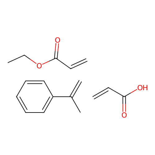Ethyl prop-2-enoate;prop-2-enoic acid;prop-1-en-2-ylbenzene structure