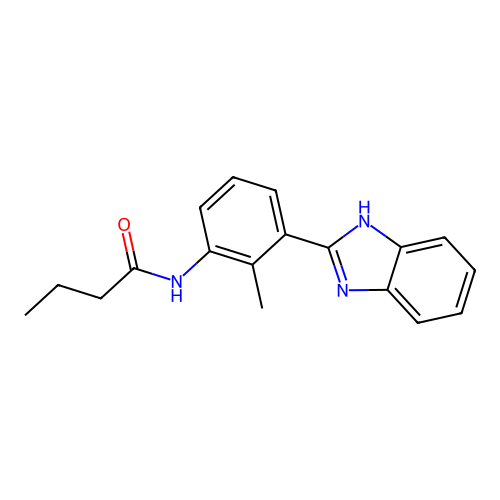N-[3-(1H-benzimidazol-2-yl)-2-methylphenyl]butanamide structure