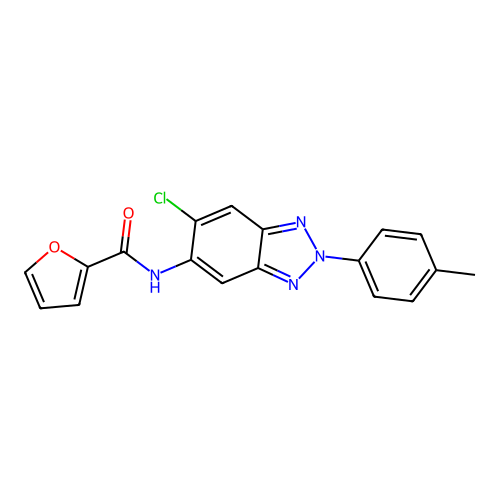 N-[6-chloro-2-(4-methylphenyl)-2H-benzotriazol-5-yl]furan-2-carboxamide structure
